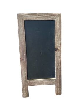 Rustic Wooden Freestanding Chalkboard - Black Writing Surface